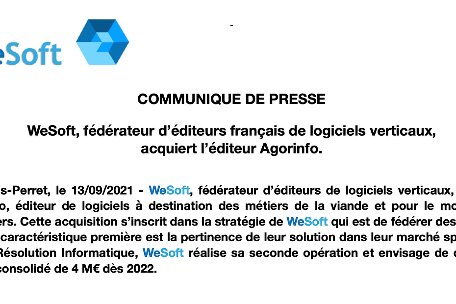WeSoft acquiert Agorinfo